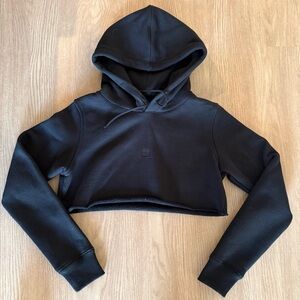 Givenchy 4G Embroidered Cropped Hoodie in Black